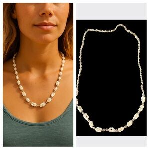 Seashell Necklace 18” Boho Inspired Ocean Vibe Neutral Tones Seashore